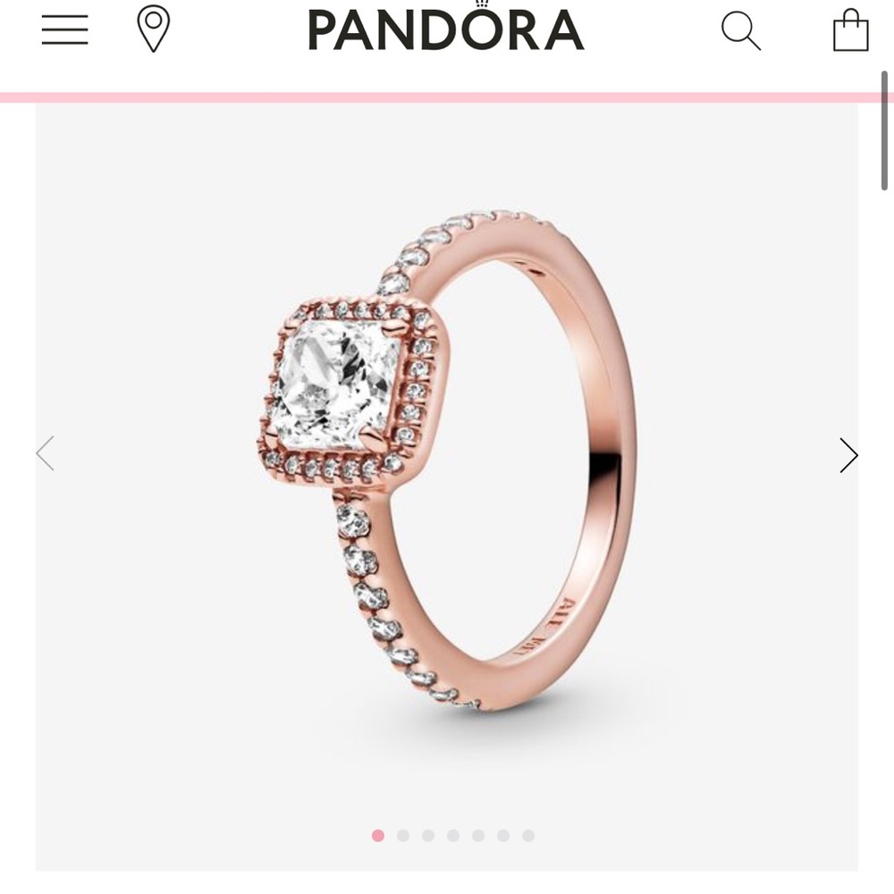 PANDORA SQUARE SPARKLE HALO RING